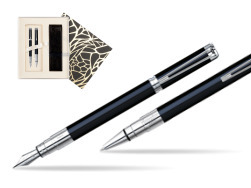 Waterman Perspective Black CT Fountain pen + Waterman Perspective Black CT Ballpoint Pen in Standard Gift Box
