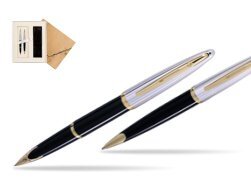 Waterman Carène Deluxe Black GT Fountain pen + Waterman Carène Deluxe Black GT Ballpoint Pen in Standard 2 Gift Box