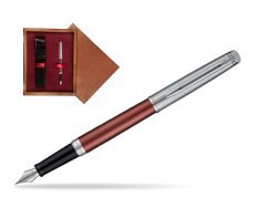 Waterman Hemisphere Privée Rose Cuivré Fountain Pen in single wooden box Mahogany Single Maroon