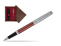 Waterman Hemisphere Privée Rose Cuivré Fountain Pen in single wooden box  Wenge Single Maroon