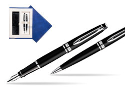 Waterman Expert Matt Black CT Fountain Pen + Waterman Expert Matt Black CT Ballpoint Pen
