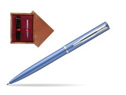 Waterman Allure blue CT Ballpoint Pen  in single wooden box Mahogany Single Maroon