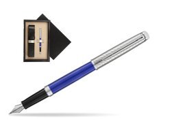 Waterman Hemisphere 2018 Deluxe Blue Wave CT Fountain Pen  single wooden box  Black Single Ecru