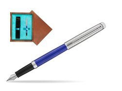 Waterman Hemisphere 2018 Deluxe Blue Wave CT Fountain Pen in single wooden box  Mahogany Single Turquoise 