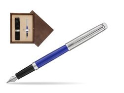 Waterman Hemisphere 2018 Deluxe Blue Wave CT Fountain Pen in single wooden box  Wenge Single Ecru