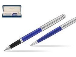 Waterman Fountain Pen + Ballpoint Pen 2018 Deluxe Blue Wave CT