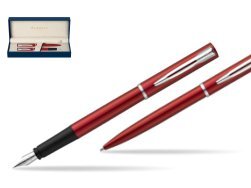 Waterman Fountain Pen + Ballpoint Pen Allure red CT