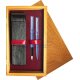 Double wooden box Honey Double Maroon Double wooden box Honey Double Maroon