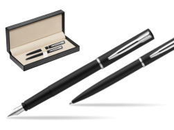 Waterman Fountain Pen + Ballpoint Pen Allure black CT  in classic box  pure black