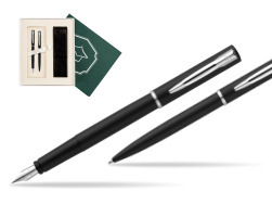 Waterman Fountain Pen + Ballpoint Pen Allure black CT in Gift Box "Science"