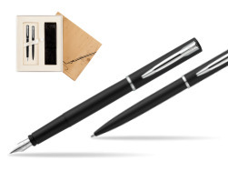 Waterman Fountain Pen + Ballpoint Pen Allure black CT in Standard 2 Gift Box