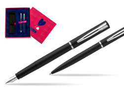 Waterman Fountain Pen + Ballpoint Pen Allure black CT in Love Box