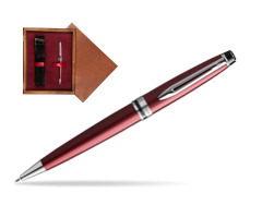 Waterman Ballpoint Pen Expert Dark Red CT in single wooden box Mahogany Single Maroon