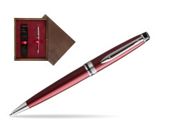 Waterman Ballpoint Pen Expert Dark Red CT in single wooden box  Wenge Single Maroon