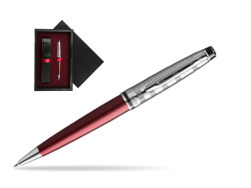 Waterman Ballpoint Expert DeLuxe Dark Red CT  single wooden box  Black Single Maroon