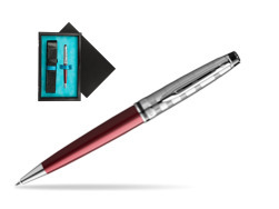 Waterman Ballpoint Expert DeLuxe Dark Red CT  single wooden box  Black Single Turquoise