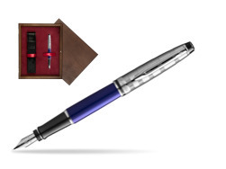 Waterman Fountain Pen Expert DeLuxe  Navy Blue CT in single wooden box  Wenge Single Maroon