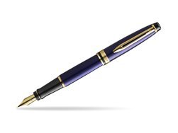 Waterman Fountain Pen Expert Navy Blue GT Gold Nib 18k