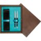 Double Wooden Box Wenge Turquoise Double Wooden Box Wenge Turquoise