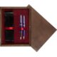 Double Wooden Box Wenge Maroon