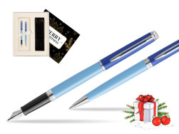 Waterman set Fountain pen + Ballpoint Pen HÉMISPHÈRE COLOR-BLOCK BLUE w Christmas Gift Box Magic of Christmas