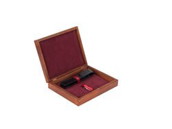 Single Wooden Box Mahoń Maroon with pen pouch