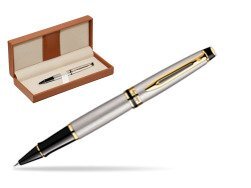 Waterman Expert Stainless Steel GT Rollerball pen  in classic box brown