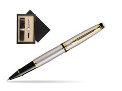 Waterman Expert Stainless Steel GT Rollerball pen  single wooden box  Black Single Ecru