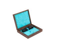 Single Wooden Box Wenge Turquoise with pen pouch