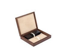 Double Wooden Box Wenge Ecru with pen pouch