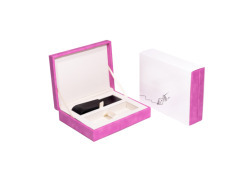 Suede box fuchsia with pen pouch