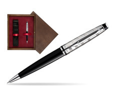 Waterman Expert Deluxe Black CT Ballpoint pen in single wooden box  Wenge Single Maroon