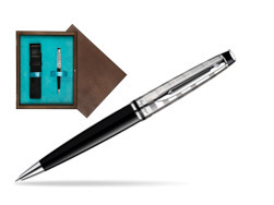 Waterman Expert Deluxe Black CT Ballpoint pen in single wooden box  Wenge Single Turquoise 