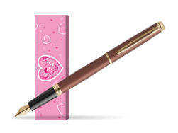 Waterman Hémisphère Copper Red Metallic GT Fountain pen in cover Forever Love