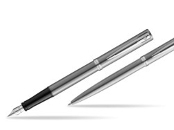 Waterman IMPRESSION Gift Set Fountain Pen + Ballpoint Pen Steel CT