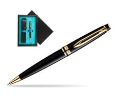 Waterman Expert Black GT Ballpoint pen  single wooden box  Black Single Turquoise