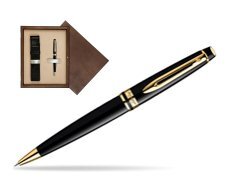 Waterman Expert Black GT Ballpoint pen in single wooden box  Wenge Single Ecru