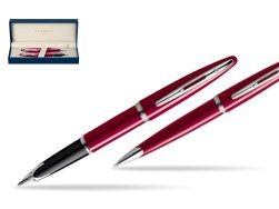 Waterman Carène Glossy Red CT Fountain pen + Waterman Carène Glossy Red CT Ballpoint Pen