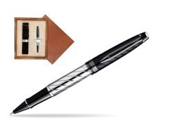 Waterman Expert Precious CT RollerBall in single wooden box  Mahogany Single Ecru