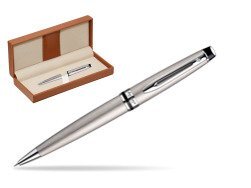 Waterman Expert Stainless Steel CT Ballpoint pen  in classic box brown