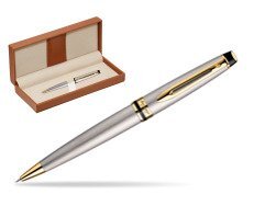 Waterman Expert Stainless Steel GT Ballpoint pen  in classic box brown