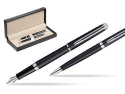 Waterman Hémisphère Matt Black CT Fountain pen + Waterman Hémisphère Matt Black CT Ballpoint Pen  in classic box  black