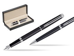 Waterman Hémisphère Matt Black CT Fountain pen + Waterman Hémisphère Matt Black CT Ballpoint Pen  in classic box  pure black