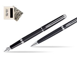 Waterman Hémisphère Matt Black CT Fountain pen + Waterman Hémisphère Matt Black CT Ballpoint Pen in Standard Gift Box