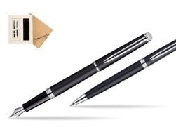 Waterman Hémisphère Matt Black CT Fountain pen + Waterman Hémisphère Matt Black CT Ballpoint Pen in Standard 2 Gift Box