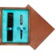 Single Wooden Box Mahoń Turquoise