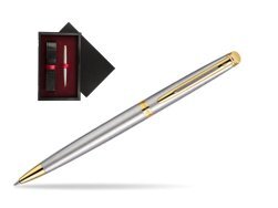 Waterman Hémisphère Stainless Steel GT Ballpoint pen  single wooden box  Black Single Maroon