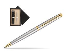 Waterman Hémisphère Stainless Steel GT Ballpoint pen  single wooden box  Black Single Ecru