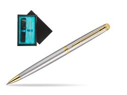 Waterman Hémisphère Stainless Steel GT Ballpoint pen  single wooden box  Black Single Turquoise