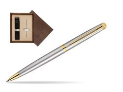 Waterman Hémisphère Stainless Steel GT Ballpoint pen in single wooden box  Wenge Single Ecru